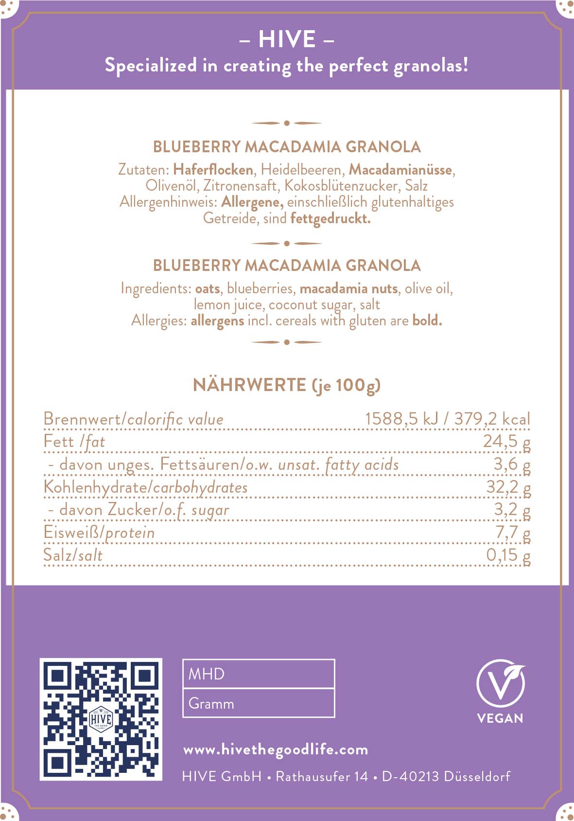 HIVE Veganes Granola Kostprobe