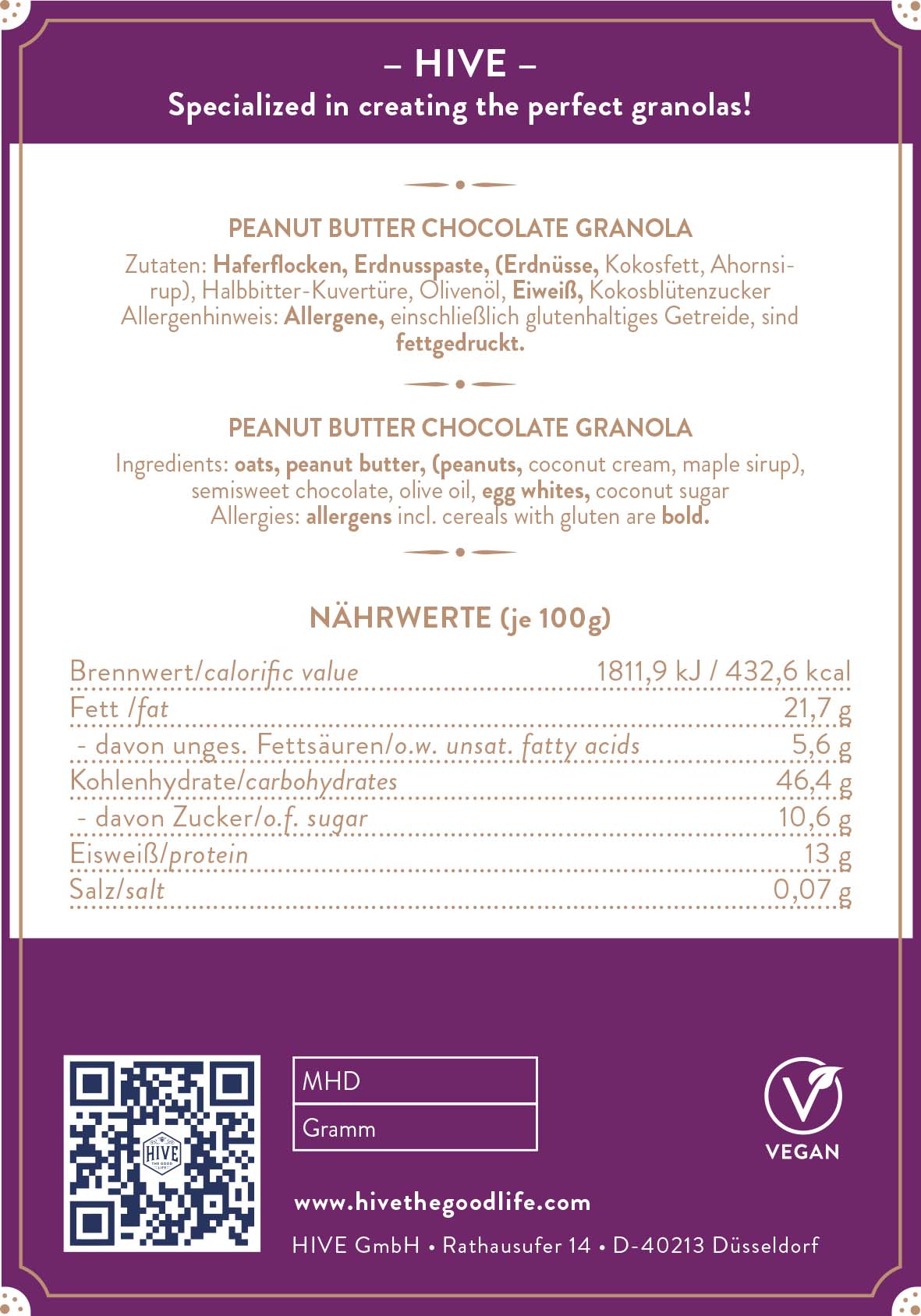 Peanut Butter Chocolate Granola