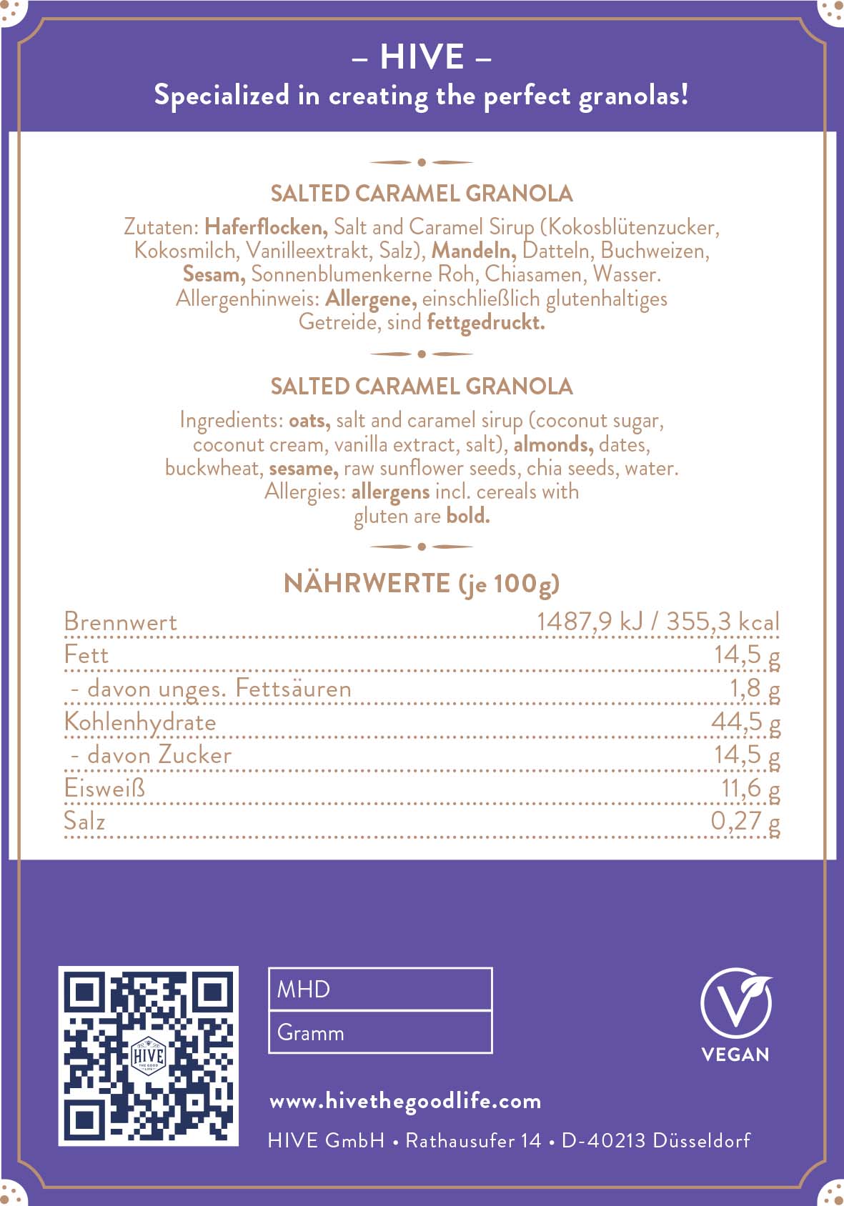 HIVE Veganes Granola Kostprobe