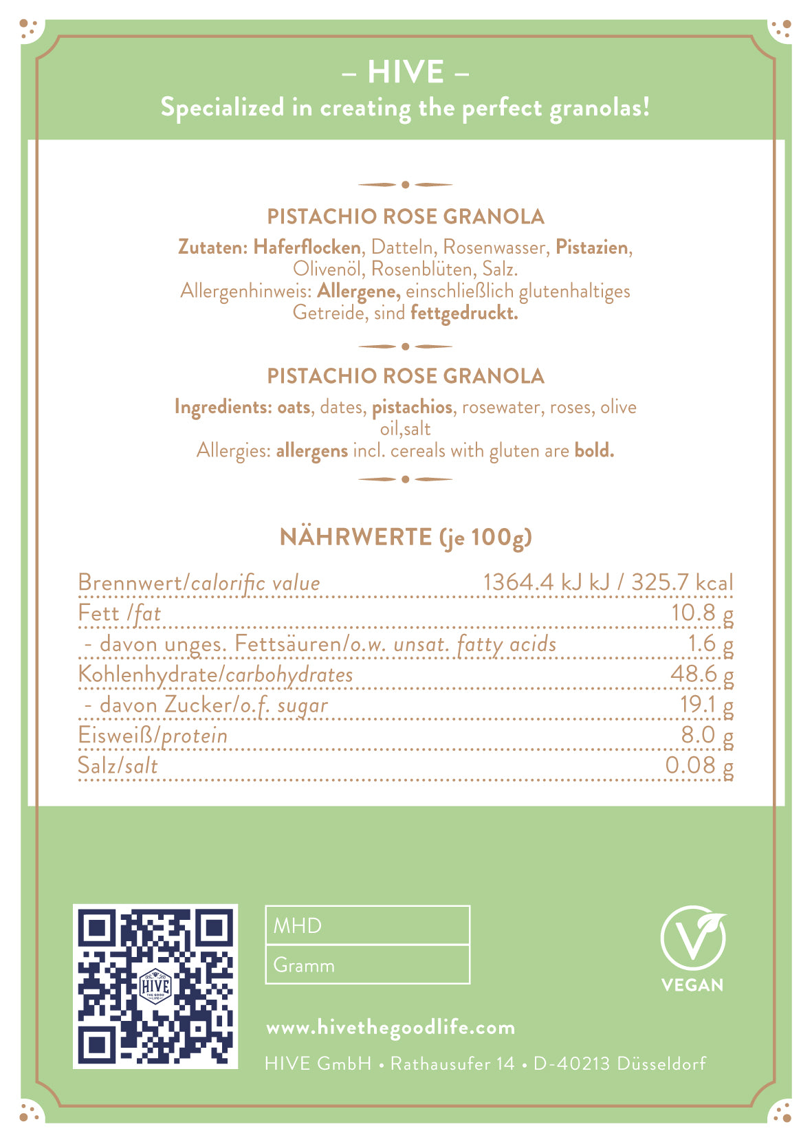Pistazien Rose Granola